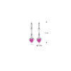 oorhangers hart roze emaille brisur haak 19 mm zilver gerhodineerd - Afbeelding 4