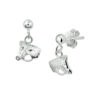 oorhangers paardenhoofd zilver wit