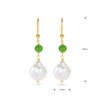 oorhangers parel barok en groen agaat franse haak 1 micron zilver verguld (geel) - Afbeelding 4