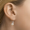 oorhangers parel en zirkonia franse haak zilver gerhodineerd - Afbeelding 2