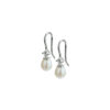 oorhangers parel en zirkonia franse haak zilver gerhodineerd