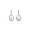 oorhangers parel en zirkonia zilver gerhodineerd