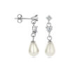 oorhangers parel zirkonia zilver gerhodineerd - Afbeelding 3