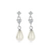 oorhangers parel zirkonia zilver gerhodineerd