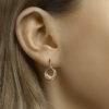 oorhangers rond 14K bicolor goud geel/wit - Afbeelding 2
