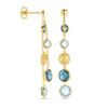 oorhangers rondjes, sky blue topaas en london blue topaas 44 mm 14K geelgoud - Afbeelding 3