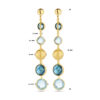 oorhangers rondjes, sky blue topaas en london blue topaas 44 mm 14K geelgoud - Afbeelding 4
