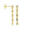 oorhangers wit, geel en groen zirkonia en synth. aquamarijn 22 mm 14K geelgoud - Afbeelding 3