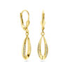 oorhangers zirkonia brisur haak 14K geelgoud - Afbeelding 3