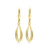 oorhangers zirkonia brisur haak 14K geelgoud