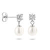 oorhangers zirkonia en parel zilver gerhodineerd - Afbeelding 3