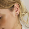 oorknoppen amethist 14K roségoud - Afbeelding 2