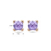 oorknoppen amethist 14K roségoud - Afbeelding 4