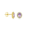 oorknoppen amethist en zirkonia 9,5 mm 14K geelgoud - Afbeelding 3