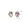 oorknoppen amethist en zirkonia 9,5 mm 14K geelgoud - Afbeelding 4