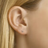 oorknoppen bloem en zirkonia 14K geelgoud - Afbeelding 2