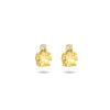 oorknoppen citrien en diamant (2x 0.015ct) h si 14K geelgoud
