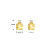 oorknoppen citrien en diamant (2x 0.015ct) h si 14K geelgoud - Afbeelding 5