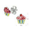 oorknoppen cupcake zilver gerhodineerd - Afbeelding 2