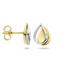 oorknoppen diamant 0.03ct (2x 0.015ct) h si 14K bicolor goud geel/wit - Afbeelding 3
