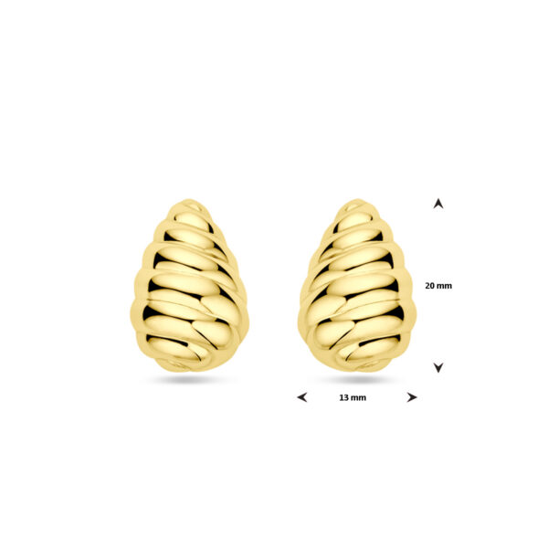 oorknoppen druppel gedraaid 20 mm 1 micron zilver verguld (geel) - Afbeelding 4