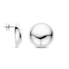 oorknoppen half-bol 20 mm zilver gerhodineerd - Afbeelding 3