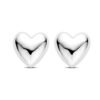 oorknoppen hart 20 mm zilver gerhodineerd