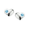 oorknoppen hart strass zilver wit