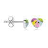 oorknoppen hart zilver gerhodineerd - Afbeelding 3