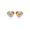 oorknoppen hart zilver gerhodineerd