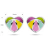 oorknoppen hart zilver gerhodineerd - Afbeelding 4
