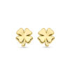 oorknoppen klavertje 8 mm 14K geelgoud