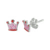 oorknoppen kroon zilver gerhodineerd