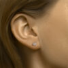 oorknoppen lotus zirkonia zilver gerhodineerd - Afbeelding 2