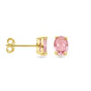 oorknoppen padparadscha zirkonia 14K geelgoud - Afbeelding 3