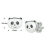 oorknoppen panda zilver wit - Afbeelding 2