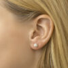 oorknoppen parel en zirkonia 14K geelgoud - Afbeelding 2