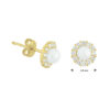 oorknoppen parel en zirkonia 14K geelgoud - Afbeelding 3