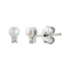 oorknoppen parel en zirkonia zilver gerhodineerd