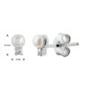 oorknoppen parel en zirkonia zilver gerhodineerd - Afbeelding 3