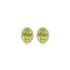 oorknoppen peridot en diamant 0.13ct (2x 0.065ct) h si 14K geelgoud