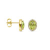 oorknoppen peridot en diamant 0.13ct (2x 0.065ct) h si 14K geelgoud - Afbeelding 3