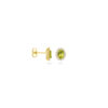 oorknoppen peridot en zirkonia 9,5 mm 14K geelgoud - Afbeelding 3
