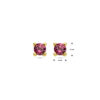 oorknoppen roze rhodoliet 14K geelgoud - Afbeelding 4