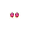 oorknoppen roze topaas en diamant 0.04ct (2x 0.02ct) h si 14K geelgoud