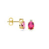 oorknoppen roze topaas en diamant 0.04ct (2x 0.02ct) h si 14K geelgoud - Afbeelding 3