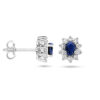 oorknoppen saffier en diamant 0.16ct (2x 0.08ct) h p1 14K witgoud - Afbeelding 3