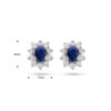 oorknoppen saffier en diamant 0.16ct (2x 0.08ct) h p1 14K witgoud - Afbeelding 4