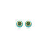 oorknoppen turquoise emaille en groen zirkonia 1 micron zilver verguld (geel)