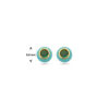 oorknoppen turquoise emaille en groen zirkonia 1 micron zilver verguld (geel) - Afbeelding 4